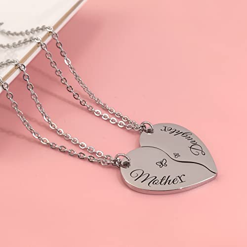 seensea Mother Daughter Necklace Set for 2 Half Heart Necklace for Family Women Girls3