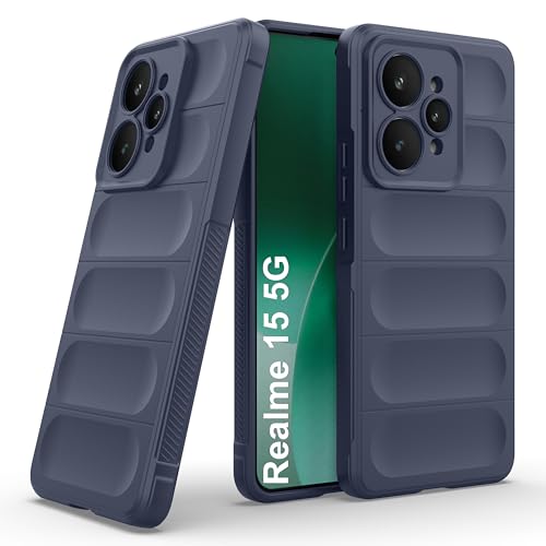 amazon basics Back Case Cover for Realme 15 5G | Compatible for Realme 15 5G Back Cover | Liquid Silicon Magic Case with Camera Protection | Sapphire
