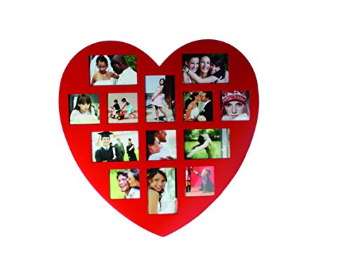 Portafoto Rosso Legno Cuore cm.60x60