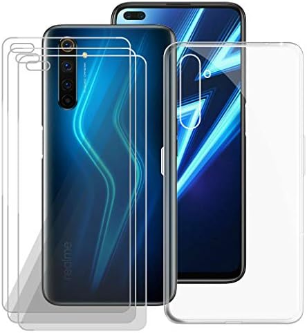 Phone Case Transparent + 3 Pieces Tempered Glass Film for Oppo Realme 6 Pro (6.6 Inches), KJYF HD Screen Protector + Cover TPU Transparent Case Friendly Protective for Realme 6 Pro – Transparent Phone Case Transparent + 3 Pieces Tempered Glass Film for Oppo Realme 6 Pro (6.6 Inches), KJYF HD Screen Protector + Cover TPU Transparent Case Friendly Protective for Realme 6 Pro – Transparent
