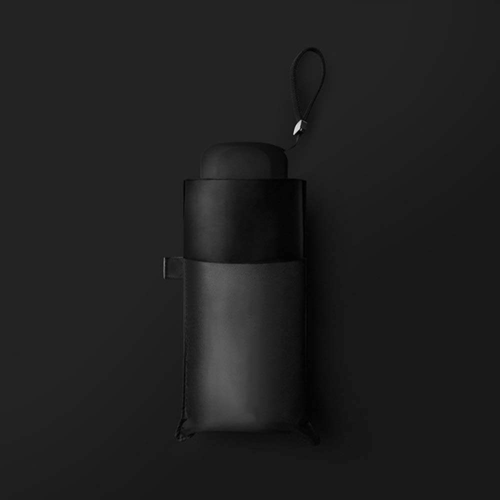 Hdcwz Birthday Gift Creative Umbrella Flat Handle Umbrella Flat Black Glue Sunscreen Sun Umbrella Anti-UV Shade Umbrella Solid Color Umbrella (Color : Black)