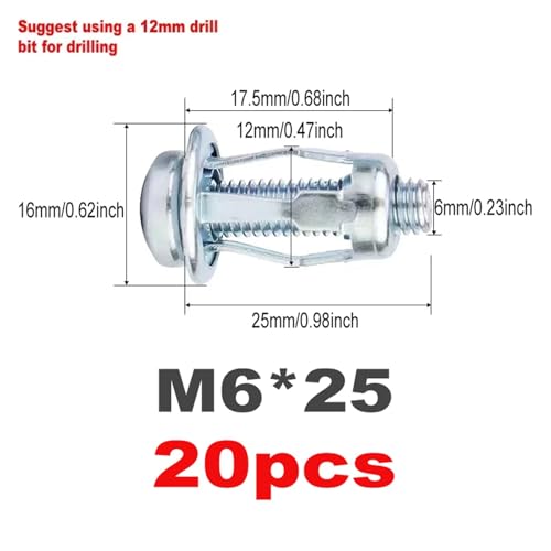 Bouchons d'expansion M6 à pétales pour ancrage solide sur tôle en métal - 2