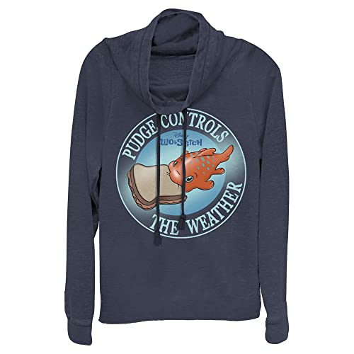Disney Lilo & Stitch Pudge Weather Women's Long Sleeve Cowl Neck Pullover