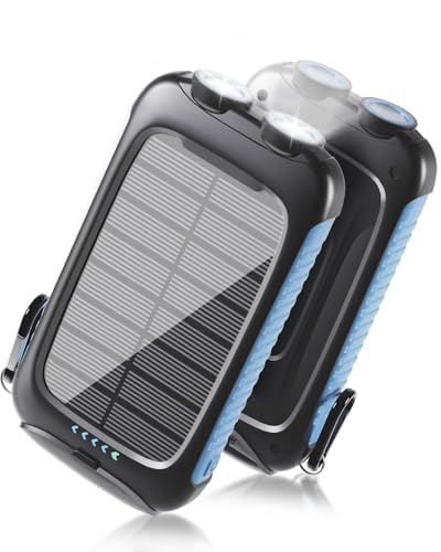 Saraupup Solar Power Bank 20000mAh Portable Charger 15W Fast Charging with USB-A USB-C Ports Battery...