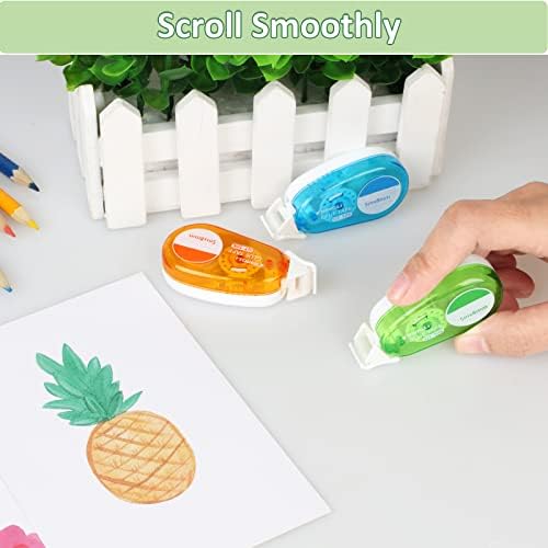Glue Roller, 3Pcs Adhesive Glue Tape, 5m x 8mm Double Sided Tape Dispenser Transparent for Crafting, Cards, Photo, Journal and Scrapbooking(radom color)