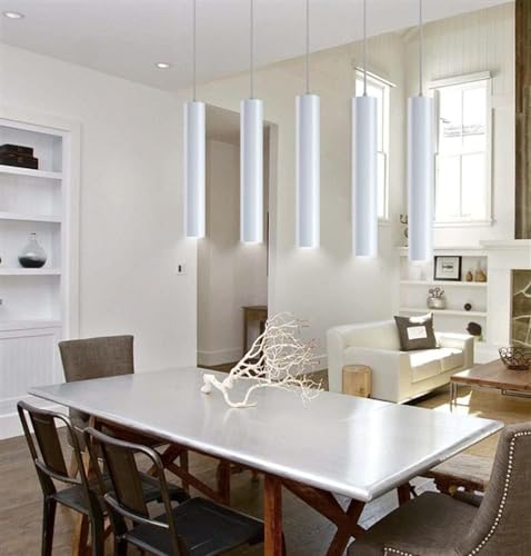 Lustre cylindrique moderne blanc pour optimiser l'éclairage de chambre - 3