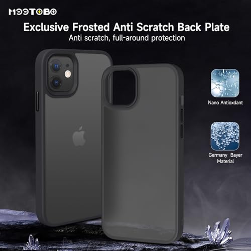 Mootobo for iPhone 11 Case Built-in 2 HD Screen Protectors and HD Lens Protector, Anti-Fingerprint Matte Back 10FT Military Grade Drop Shockproof Phone Case for iPhone 11 6.1 inch – Black