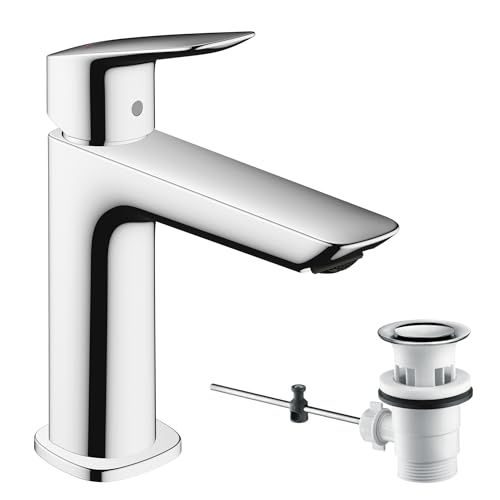 hansgrohe Waschtischarmatur Logis, Wasserhahn Bad mit Auslauf Höhe 110 mm,...