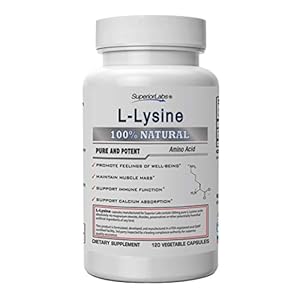 Superior Labs – Best L-Lysine NonGMO – Dietary Supplement –500 mg Pure Active L-Lysine – 120 Vegetable Capsules…