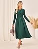 GRACE KARIN Women's Long Sleeve Jumper Dress with Pockets, A-Line Midi Party Prom Dresses for Women UK Elegant Dark Green XL #1