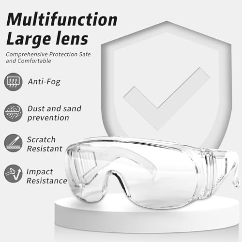 Salfboy 12 Pack Safety Glasses Over Eyeglasses with Anti-Fog and Scratch Resistant ANSI Z87.1 Eye Protection for Lab Goggles Nurses Workers Architect - Thumbnail 2