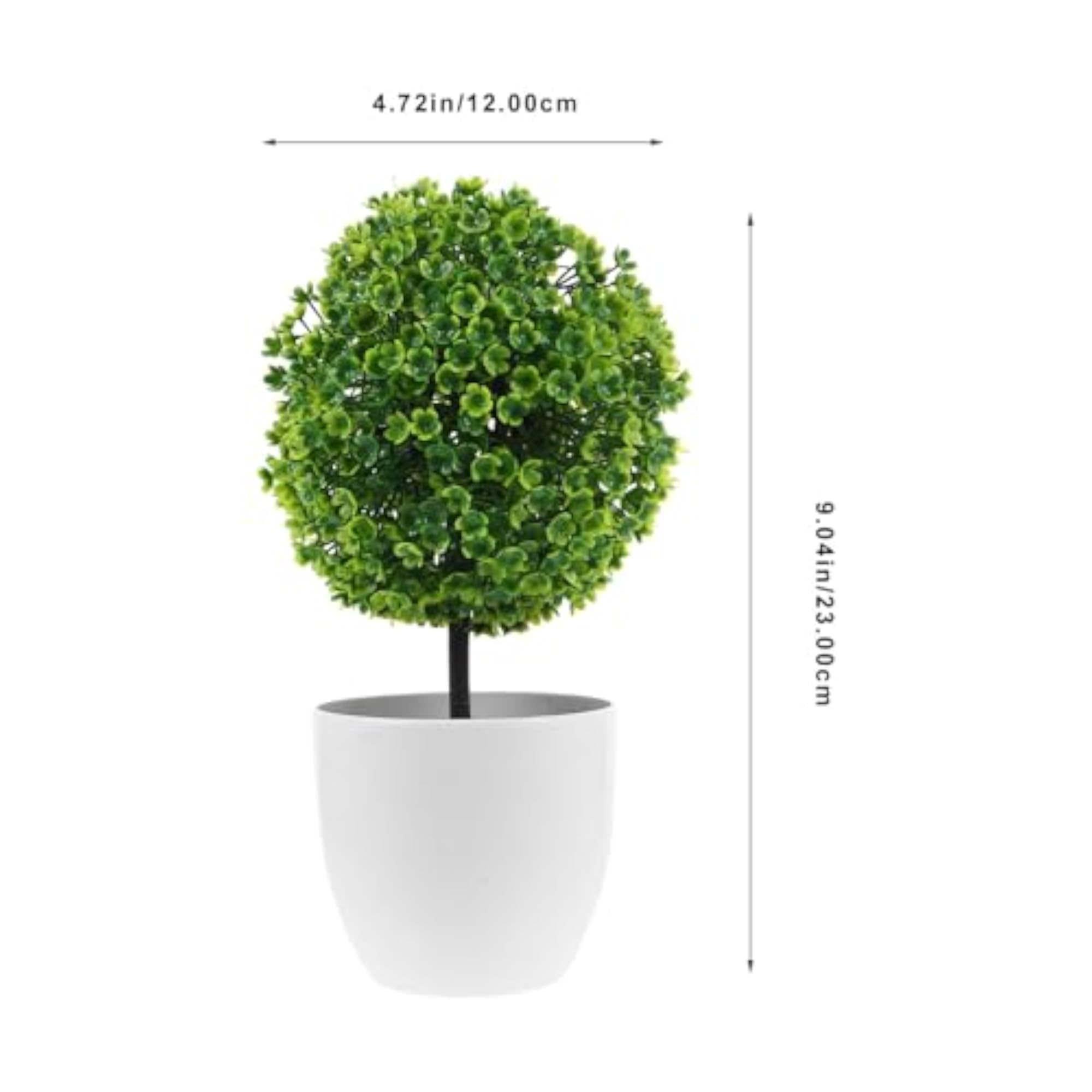 2pcs Potted Artificial Topiary Ball Fake Potted Plant