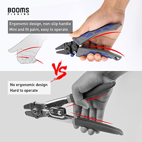 Booms Fishing Cp4 Wire Crimping Tool With Cutter, Effort-Saving Fishing Crimping Pliers, High Carbon Steel Fishing Plier Wire Rope Leader Crimper Tool, 7 Inch Crimpers Swager With 140Pcs Sleeves #TOP2