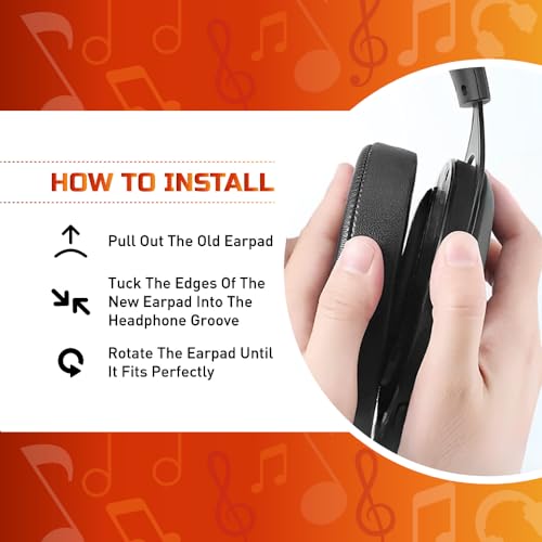 Image of Crysendo Headphone Cushion for Boat Rockers 550 Headset Replacement Ear Cushion | Earpads, Ear Cups Soft Protein Leather, Superior Noise Isolation Memory Foam (Black) (Cushion+Headband)