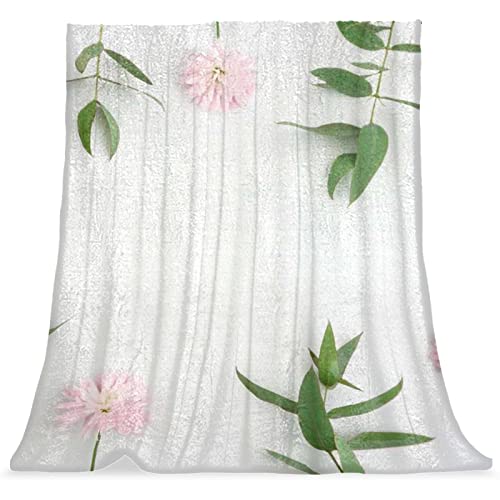 Couvre-lit imprimé chrysanthème rose couverture douce TBOUOBT