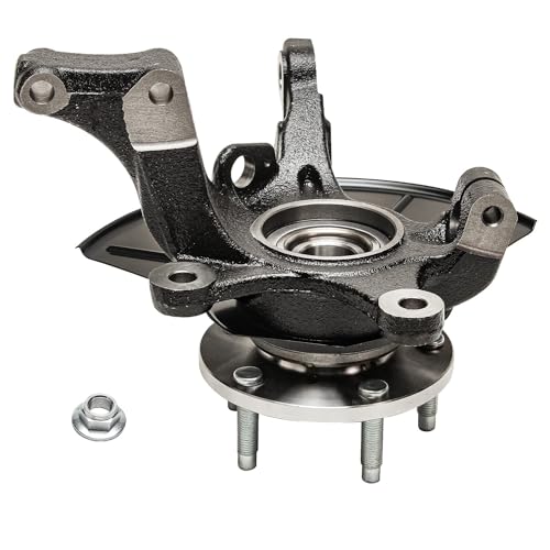 Image of Detroit Axle - Front Right Steering Knuckle CV Axle for Ford Escape Mazda Tribute Mercury Mariner, Passenger Side CV Axle Shaft Steering Knuckle & Wheel Bearing Hub Replacement
