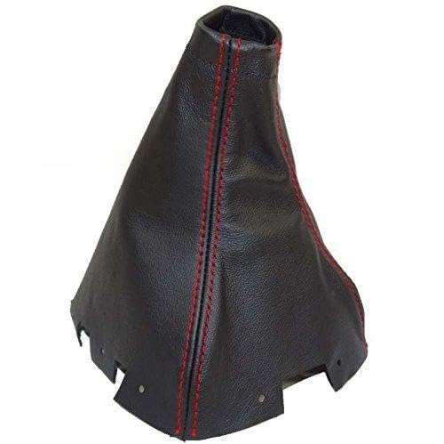 For Subaru Forester 2008-13 Shift Boot Black Genuine Leather Red Stitching