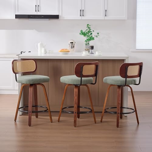 Image of YaFiti 26 Inch Bar Stools Set of 3, Light Green