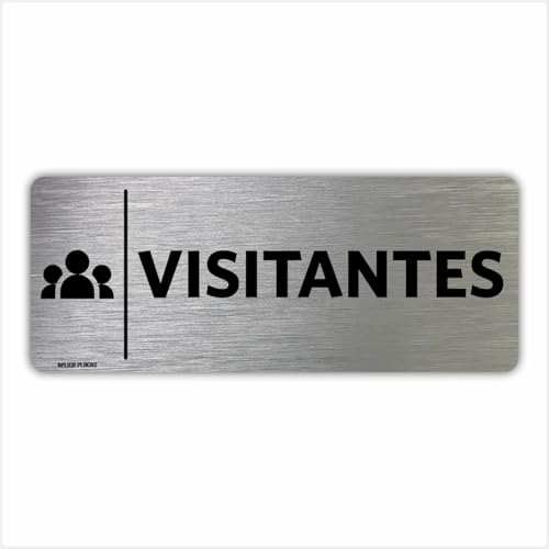 Placa Indicação Setor Portas - Visitantes - 8x20cm
