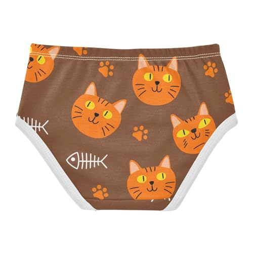 Cotton Girls Underwear Toddler Orange Cat Fish Cute Cute Panties Girl Pattern Briefs Undies Kids 2t2