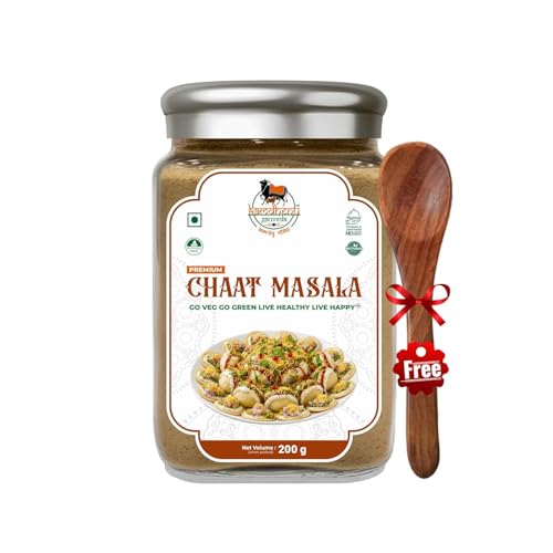 Satvik Sanatani Sawaminaryan, Jain, Vegan Tangy Street-Style ChatPata Spice Masala | Blend Natural Ingredients Cumin, Coriander, Pudina, Pink & Black Salt | No Preservatives | FSSAI Certified | No Onion No Garlic | Pack In Premium Organic Glass Jar With Steel Cap (200g, Chaat Masala)