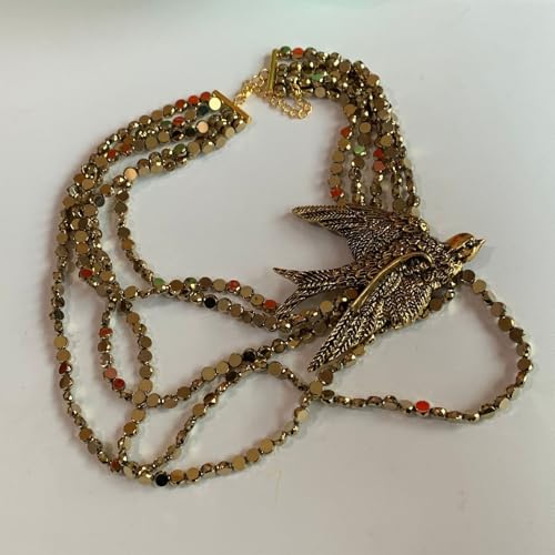 Collier pendentif oiseau de luxe : le cadeau idéal pour femme avec perles complexes - 5