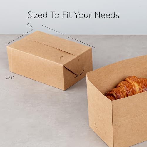 Image of Bio Tek 47 Ounce To Go Boxes, 400 Rectangle Take Out Food Containers - Fast Top Closure, Disposable, Kraft Paper Carry Out Containers, Greaseproof, For Burgers Or Fried Chicken - Restaurantware