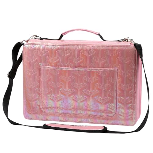 Image of Large Capacity Colored Pencil Case - 500 Slots PU leather with Zipper Closure Portable Organizer for Watercolor Pencils Ideal for Artists(Pink)