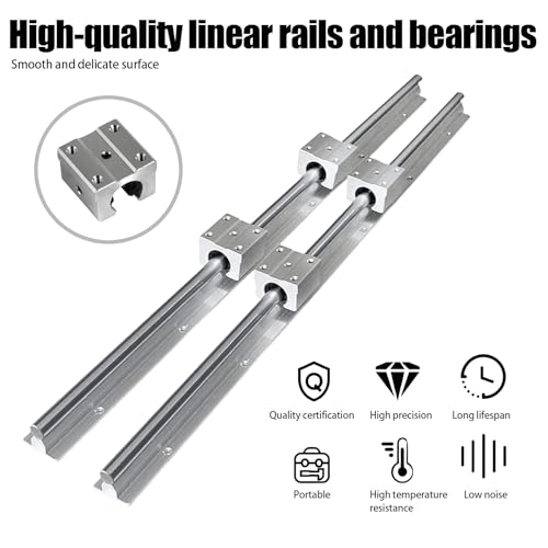 4 Stücke Linearlager SBR12UU, 12mm Aluminiumlegierung Linearlager Gleitblock Aluminium Öffnen Linearkugellager Block Linear Kugellager Stehlagers für Linearschiene