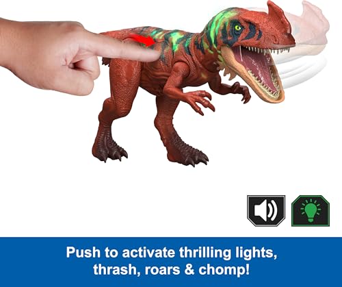 Image of Mattel Jurassic World Wild Roar Afrovenator Dinosaur Figure