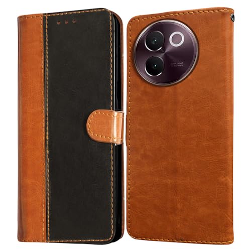 Image of Amazon Brand- Solimo Flip for Vivo V30e 5G (Leather CamelBlack)