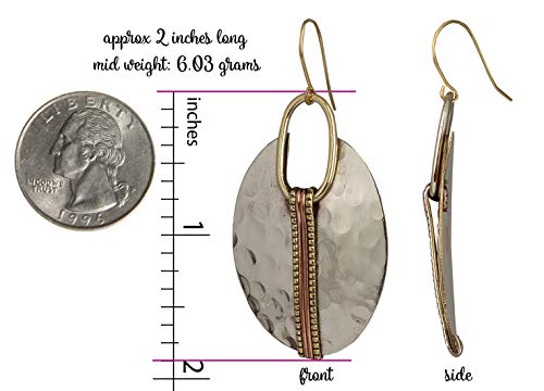 SPUNKYsoul Boho Earrings for Women Gold Silver Copper Dangle Oval or Round Ethnic Trendy Western Hammered Gift Handmade Mixed Metal African Jewelry3