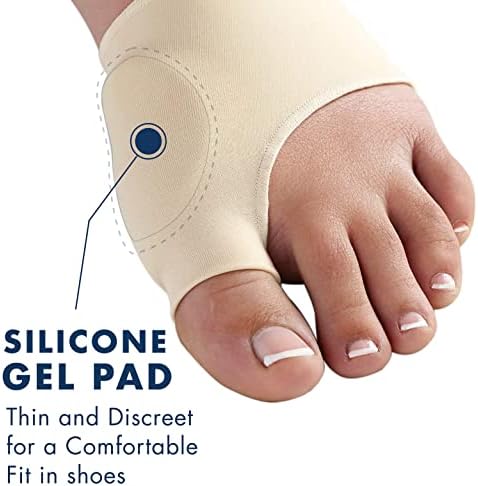 Bunion Corrector Sleeve with Gel Pad - 2-Pack Elastic Bootie Guard, Shield, Cushion - Hallux Valgus Pain Relief Shoe Friction Protector - for Men and Women, One Size Fits All