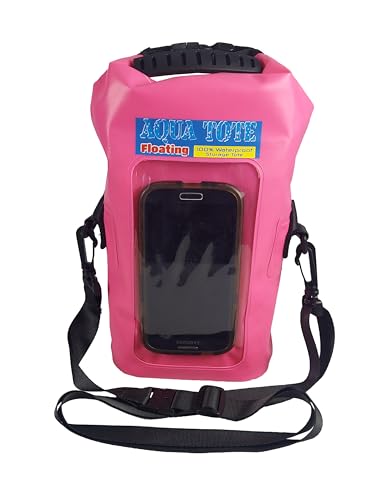 Aqua Case Crossbody Dry Tote Bag Pink | 100% Waterproof Floating Dry Bag Protection for Your Mobile Device During All Water Sports | 2.5L Large Capacity Holds Sunscreen, Sunglasses, Watch, ID