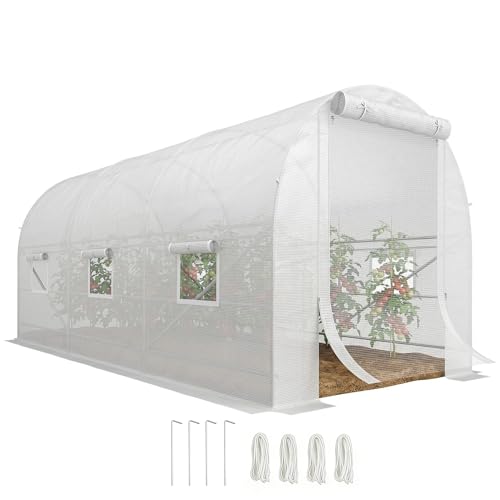 Outsunny Walk-in Greenhouse with Roll-up Windows