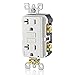 Leviton AFCI Outlet, 20 Amp, Self Test, Tamper-Resistant with LED Indicator Light, Protection from Electrical Fires, AFTR2-W, White