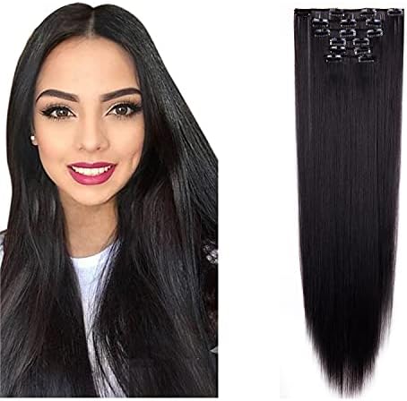 CULKET 24 inch Hair Extensions Clip in Hair Extensions Clip in Natural Hair Extensions 6 PCS Curly Wave Ash Blonde Mix Bleach Blonde