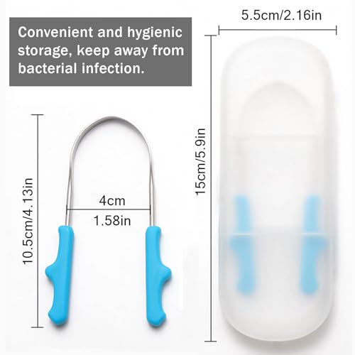 Tongue Scraper with Case,Stainless Steel Tongue Scrapers for Adults Cleaner Fights Bad Breath Oral Care - Image 6