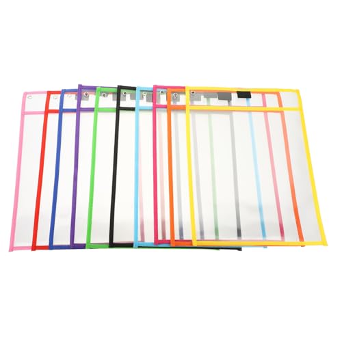 VILLFUL 10 piezas PVC Reutilizables para Documentos Fundas Transparentes Secado Rápido Multiusos Escritura Borrable para Oficina Escuela y Hogar