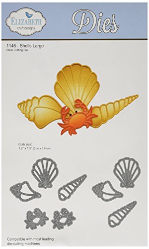 Elizabeth Craft Designs Metal Die Large Shells, 1.2-inch x 1.5-inch , ECD1146, Grey, 4.8x4.6x0.1 cm - Image 2