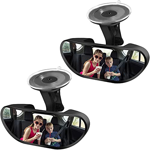 2 Pieces Baby Car Backseat Mirror Rear View Infant Front Facing Back Seat Mirror Shatterproof Child Safety Rearview Mirror Adjustable Forward Baby Car Seat Mirror with Suction Cup for Infant Toddler