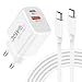 Produktbild 30W USB C Ladegerät Ladekabel für Google Pixel 9 Pro/9A/Pixel 8 Pro/8A/Pixel 7/6A, PD&QC3.0 Schnellladegerät Netzteil USB C Ladestecker mit Ladekabel für iPhone 16/15 Pro Max,Samsung S25 S24 S23 S22