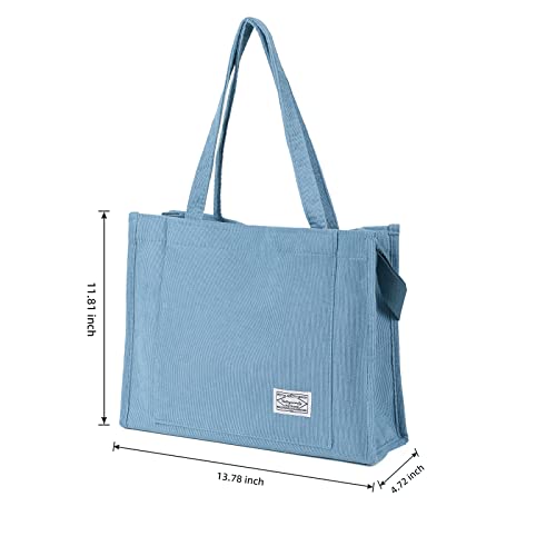 Image of Valleycomfy Corduroy Tote Bag for Women Travel Crossbody Bag Purse Women Shoulder Bags Work Handbags Everyday Hobo Bag