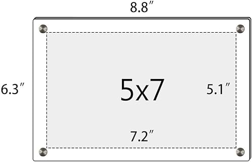Miniatura 2 de NIUBEE Marco de fotos acrílico transparente de 5 x 7 pulgadas, pantalla de fotos de plexiglás biselado sin marco con soporte