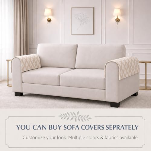 Image of STITCHNEST 'Verdant Ikat Stories' Sofa Armrest Cover | Elegant Jacquard Fabric, Washable & Durable for Modern Living (18 x 22 Inches)
