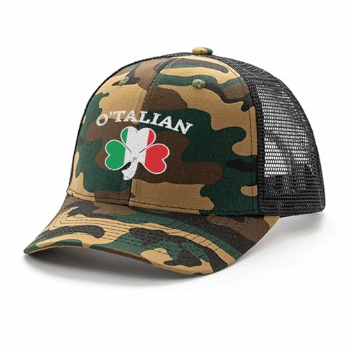 Still Italian Shamrocks St Patricks Day Kids Hiking Hat Womens Breathable Youthr Trucker Caps2