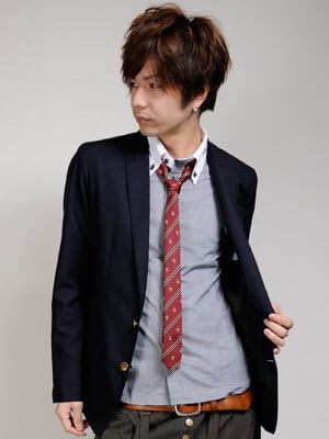 Amazon カレッジテイストネクタイ トラッド系プレッピースタイル細めデザインネクタイ フリーサイズ レッド ネクタイ 通販