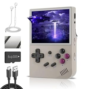 RG35XX Handheld Game Console 3.5-inch IPS Screen RG 35XX Preinstalled Dual OS System 64GB Retro Gray