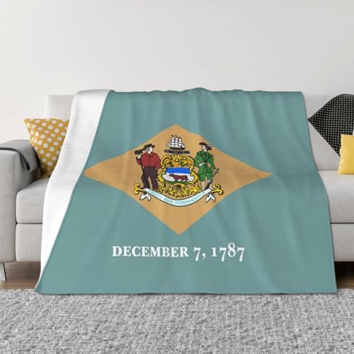 Couverture imprimée drapeau Delaware : plaid doux pour vos soirées cocooning salon
