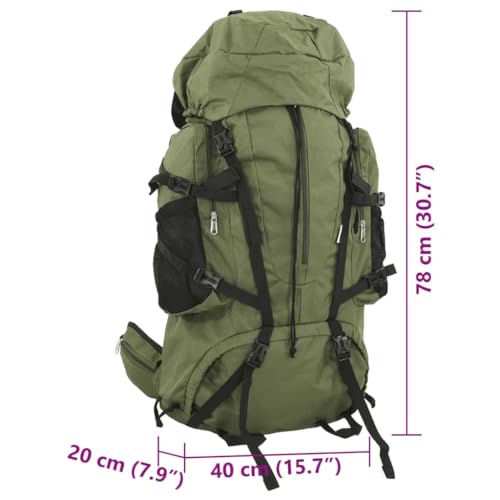 Vidaxl Zaino Da Trekking Verde Militare 80 L In Tessuto Oxford, Zaino Da Campeggio, Zaino Leggero, Zaino, Zaino Da Esterno, Borsa Da Trekking - 2